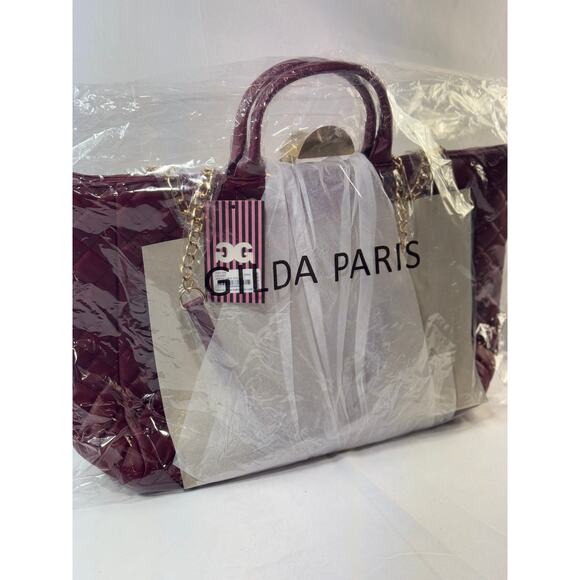 NWT Gilda Paris Large Quilted Travel Tote Bag w/ Luggage Strap, MSRP $199 - Picture 7 of 8